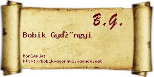 Bobik Gyöngyi névjegykártya